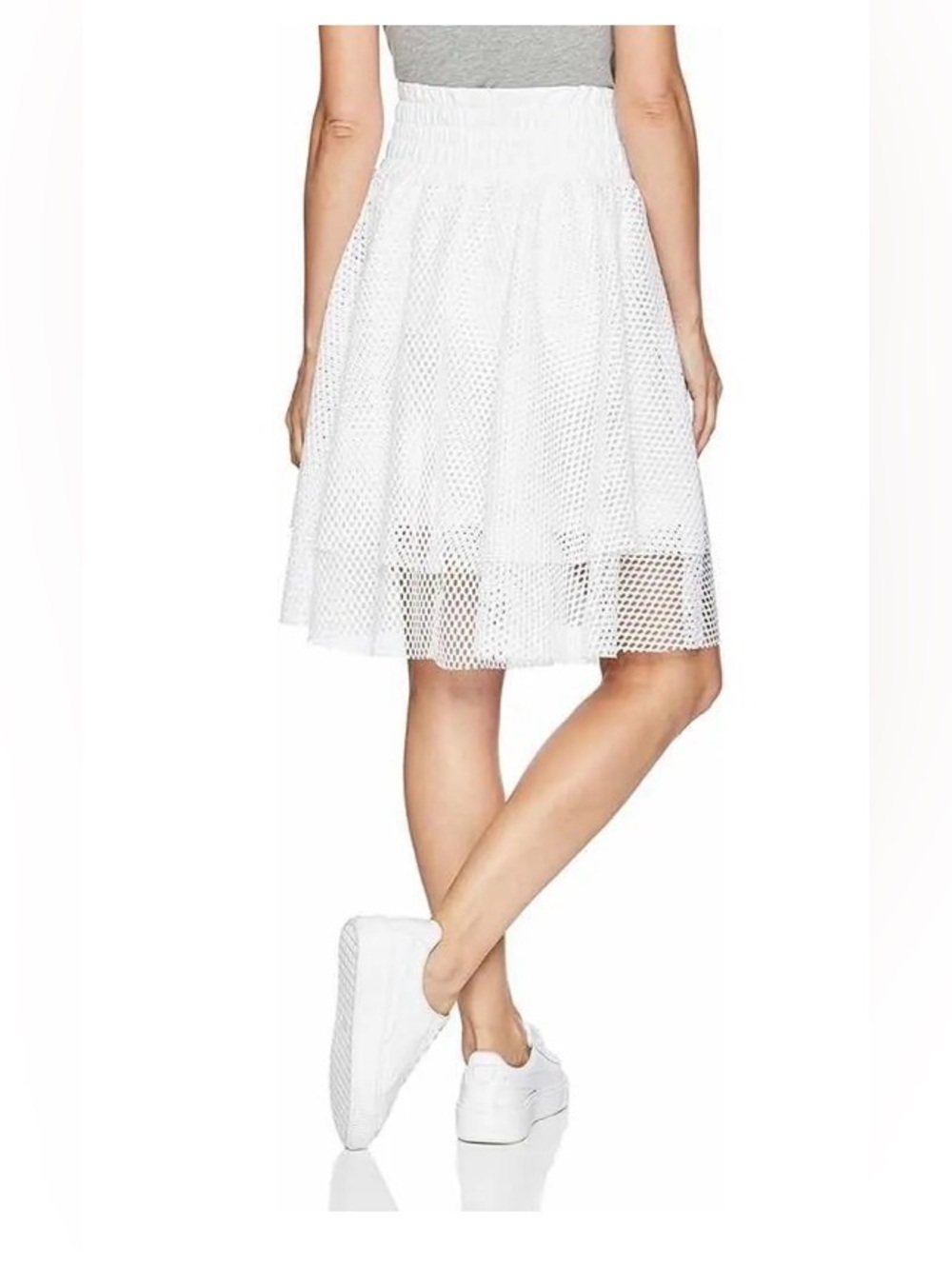 Puma En Pointe Mesh Skirt XS White Balletcore Layered Athleisure EUC - Picture 2 of 8